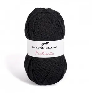 Pelote de laine à tricoter POULINETTE - Cheval Blanc 012 Noir - 012 No... pas cher