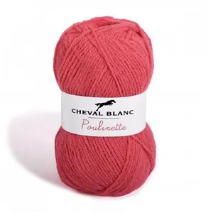 Pelote de laine à tricoter POULINETTE - Cheval Blanc 055 Rose - 055 Ro... pas cher