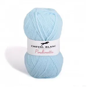 Pelote de laine à tricoter POULINETTE - Cheval Blanc 147 Bleu - 147 Bl... pas cher