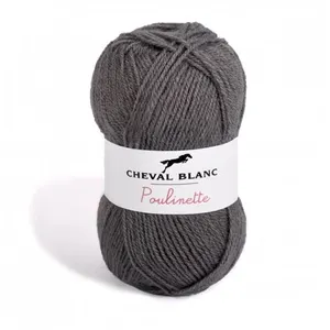 Pelote de laine à tricoter POULINETTE - Cheval Blanc 306 Gris - 306 Gr... pas cher