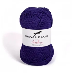 Coton et bambou à tricoter AMBRE - Cheval Blanc 061 Violet - 061 Viole...