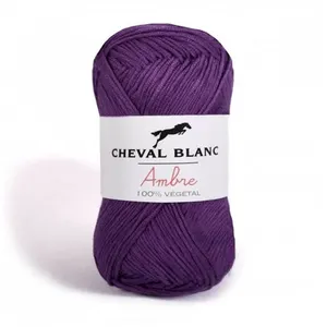 Coton et bambou à tricoter AMBRE - Cheval Blanc 007 Violet - 007 Viole...