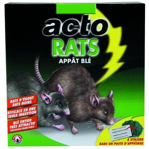 Comparateur de prix : ACTO | APPÂT BLÉ RATS | agit dès la première prise du rongeur | RATO5