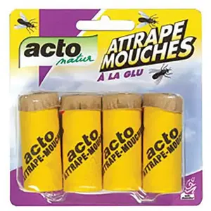 Comparateur de prix : Attrape-mouches à la glu 4 pièces - ACTO INSECTICIDES - AMOU3