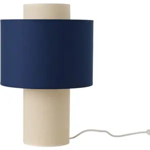 CAMIF Lampe à poser tissu bleu et blanc Swan Lin pas cher