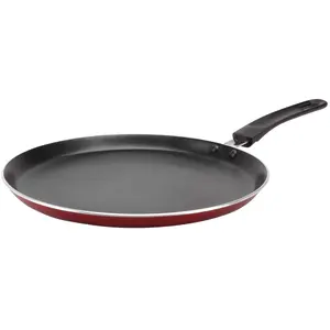 Crealys 519968 Crépière Aluminium pressé CERISE Ø 28 cm - Revêtement anti-adhésif - Coloris Rouge métallisé - Poêle à crêpes tous feux dont inductionVendu paramazon