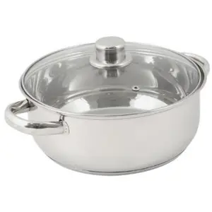 Comparateur de prix : Crealys 502386 faitout en inox 8 l + couvercle verre diamètre: 28 cm