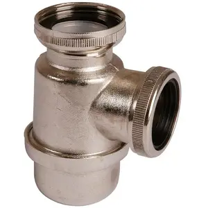 Valentin - Mini siphon non réglable en hauteur Fixe Nickelé mat pas cher