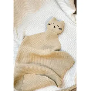 Petit Beguin Doudou Bébé En Tricot Hello Baby Sable pas cher