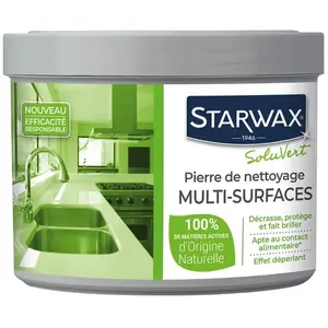 Pierre blanche de nettoyage 375g 100% d'origine naturelle en pot starwax vert pas cher
