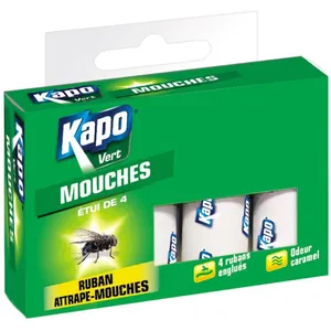 Comparateur de prix : Ruban attrape mouche, adhésif, Lot de 4 KAPO VERT TU