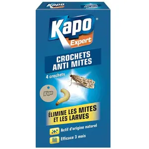 Comparateur de prix : KAPO Insecticide 2 crochets anti-mites - spécial penderie - lot de 2