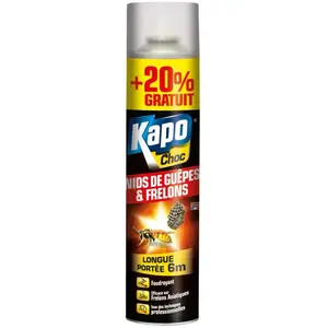 Comparateur de prix : Kapo Aérosol guêpes foudroyant KAPO 500ml +20% gratuit
