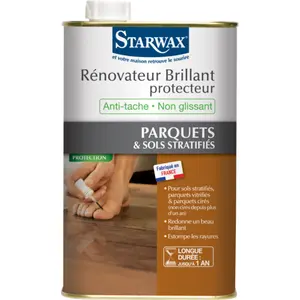 Rénovateur brillant protecteur parquets et sols stratifiés Starwax 1L pas cher