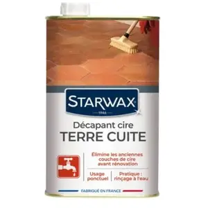 Comparateur de prix : Décapant cire avant rénovation tomette/terre cuite cirée, 1 l, STARWAX