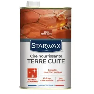 Starwax Cire pour tomettes et pierres cuites Starwax brun 1L pas cher