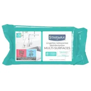 Lingette imprégnée nettoyante et désinfectante Starwax - 50 lingettes pas cher