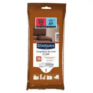 Lingettes jetables pour cuir STARWAX Lingette Soin du Cuir x18