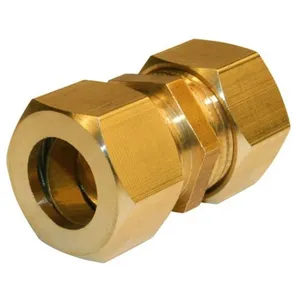 QUICK PLOMBERIE Jonction égale laiton - bicone - pour tube cuivre - Ø tube: 14