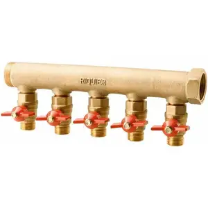 Comparateur de prix : Collecteur 5 sorties - MF 3/4' - Avec vanne M 1/2' - Riquier