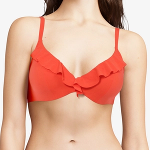 Chantelle - Haut de maillot de bain plongeant Oxygene corail T.85E pas cher