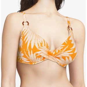 Chantelle - Haut de maillot armatures plongeant Bamboo orange T.85E pas cher
