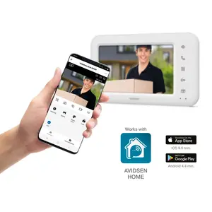 Avidsen ELIA SMART Interphone vidéo Wi-Fi Set complet blanc, aluminium
