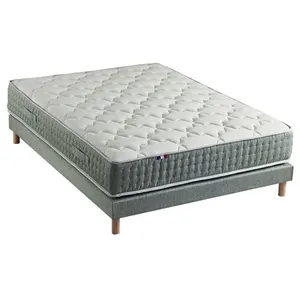 Selenia Ensemble Matelas Ressort 7 Zones Face Hiver/Eté HYGO + Sommier Vert Céladon LEO Fabriqué En France pas cher
