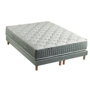 Selenia Ensemble Matelas Ressort 7 Zones Face Hiver/Eté HYGO + Sommier Vert Céladon LEO Fabriqué En France pas cher