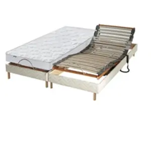 Comparateur de prix : Idliterie Lit Electrique Matelas Latex 5 Zones + Sommier Electrique 2x80x200 Reglage Fermete Lombaire