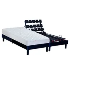 Idliterie Ensemble relaxation accueil latex + sommier avec réglage fermeté partout - Dimensions - 2x90 x 200 cm