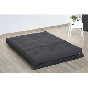 Idliterie Matelas Futon Coton Gris Anthracite 140x190
