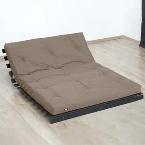 Idliterie Matelas Futon Coton Taupe 140x190