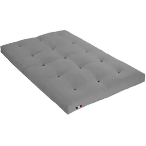 Idliterie Matelas Futon Coton Gris Clair 140x190