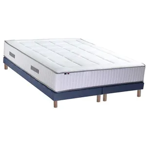 Non communiqué Ensemble matelas Ressorts 7 zones sommier PALACIO 2 2x80x200cm Bleu denim 160 x 200 cm pas cher