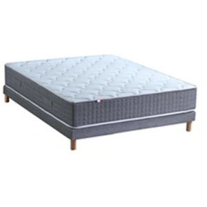 Non communiqué Ensemble Matelas Ressort 7 zones H.30cm + Sommier Fabriqué en France MAX 140 x 190 cm, Sommier - Gris chiné pas cher