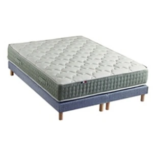 Non communiqué Ensemble + matelas Ressort 7 zones Face Hiver/Eté différente HYGGE Fabriqué en France 2x80 x 200 cm, Sommier - Bleu denim pas cher