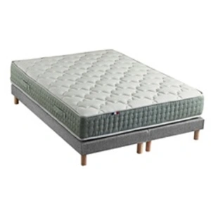 Non communiqué Ensemble + matelas Ressort 7 zones Face Hiver/Eté différente HYGGE Fabriqué en France 2x80 x 200 cm, Sommier - Gris chiné pas cher