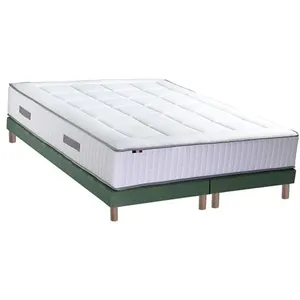 Non communiqué Ensemble matelas Ressorts 7 zones sommier PALACIO 2 2x80x200cm Vert celadon 160 x 200 cm pas cher