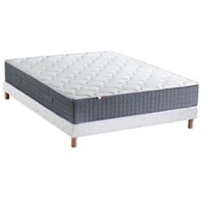 Non communiqué Ensemble Matelas Ressort 7 zones H.30cm + Sommier Fabriqué en France MAX 160 x 200 cm, Sommier - Blanc pas cher