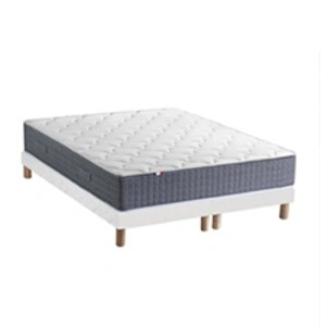 Non communiqué Ensemble Matelas Ressort 7 zones H.30cm + Sommier Fabriqué en France MAX 2x90 x 200 cm, Sommier - Blanc pas cher
