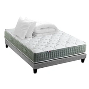 Id Literie - Ensemble matelas Ressort Sommier couette oreillers 140x190 pas cher
