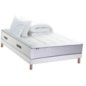 Id Literie - Ensemble matelas Ressort sommier oreiller couette 140x190 pas cher