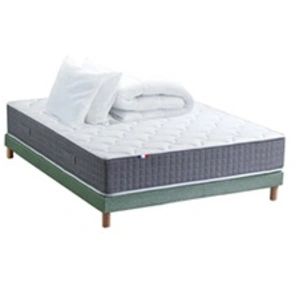 Non communiqué Ensemble Matelas Ressort 7 zones H.30cm + Sommier + couette + oreillers Fabriqué en France MAX 160 x 200 cm, Sommier - Vert celadon pas cher