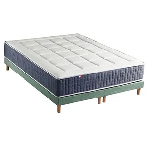 Non communiqué Ensemble Matelas Ressort 7 zones + Mémoire de forme + Sommier KING STYLE Fabriqué en France 2x80 x 200 cm, Sommier - Vert celadon pas cher