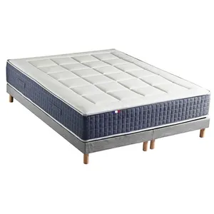 Non communiqué Ensemble Matelas Ressort 7 zones + Mémoire de forme + Sommier KING STYLE Fabriqué en France 2x80 x 200 cm, Sommier - Gris chiné pas cher