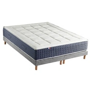 Non communiqué Ensemble Matelas Ressort 7 zones + Mémoire de forme + Sommier KING STYLE Fabriqué en France 2x90 x 200 cm, Sommier - Gris chiné pas cher