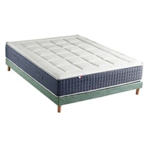 Non communiqué Ensemble Matelas Ressort 7 zones + Mémoire de forme + Sommier KING STYLE Fabriqué en France 160 x 200 cm, Sommier - Vert celadon pas cher