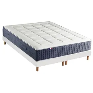 Non communiqué Ensemble Matelas Ressort 7 zones + Mémoire de forme + Sommier KING STYLE Fabriqué en France 2x90 x 200 cm, Sommier - Blanc pas cher