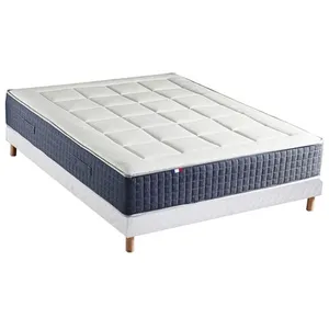 Non communiqué Ensemble Matelas Ressort 7 zones + Mémoire de forme + Sommier KING STYLE Fabriqué en France 140 x 190 cm, Sommier - Blanc pas cher
